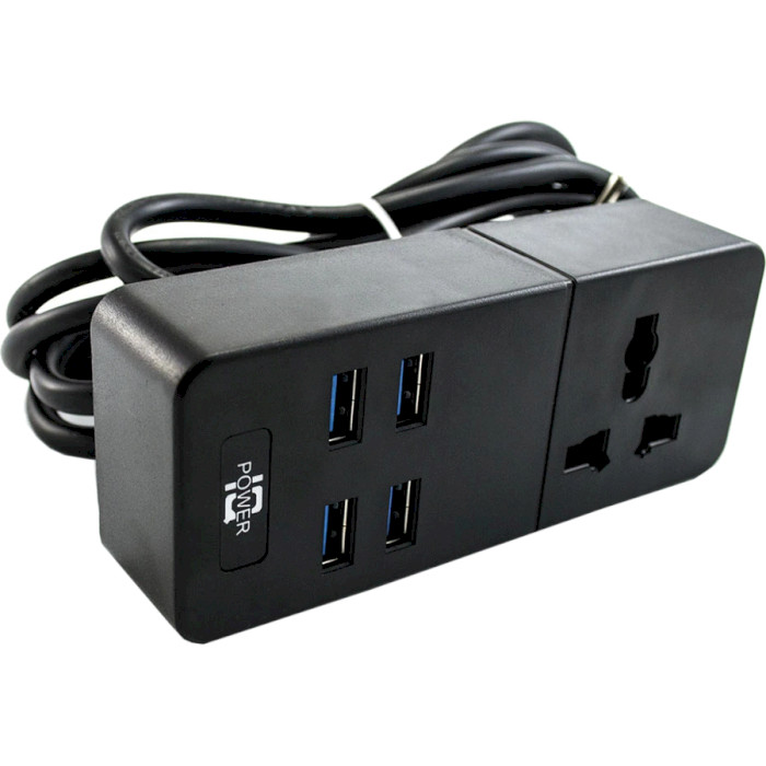 Сетевой фильтр IQ POWER TB-T06 Black, 4xUSB, 2м