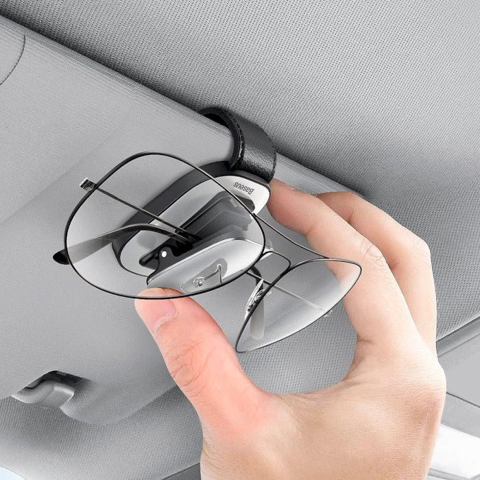 Автомобильный держатель для очков BASEUS Platinum Vehicle Eyewear Clip Clamping Type Silver (ACYJN-B0S)