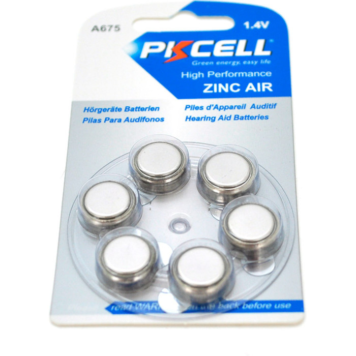 Батарейка для слуховых аппаратов PKCELL High Performance 675 6шт/уп (ZA675-6B)