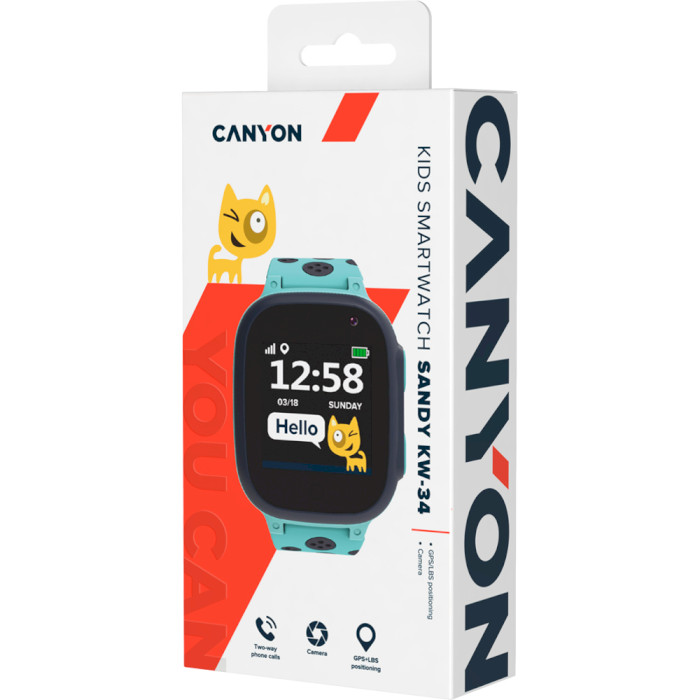 Детские смарт-часы CANYON KW-34 Sandy Blue/Gray (CNE-KW34BL)