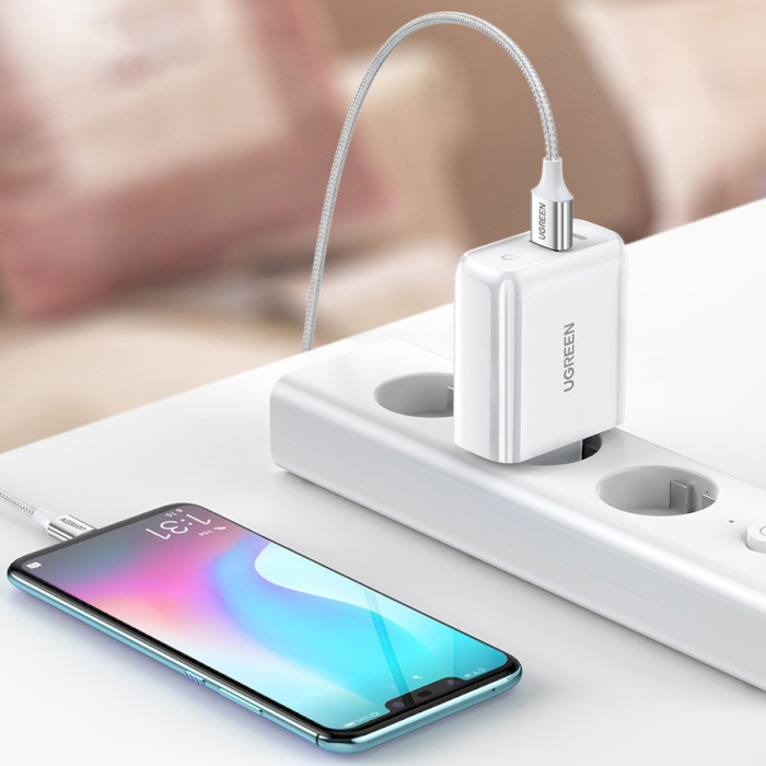 Зарядний пристрій UGREEN CD170 36W 1xUSB-C, 1xUSB-A, PC3.0, QC3.0 White (60468)