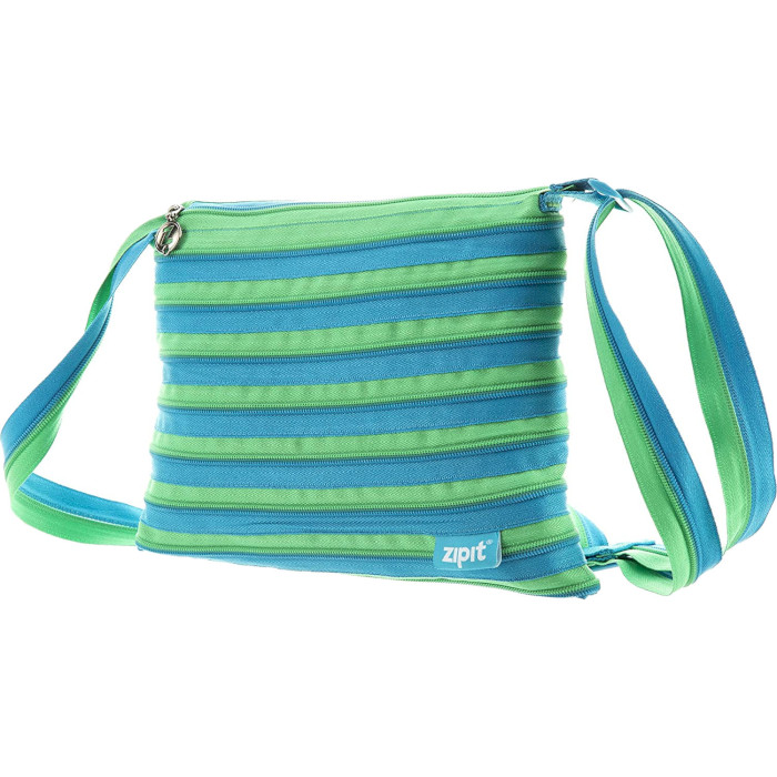 Сумка наплечная ZIPIT Medium Zipper Shoulder Bag Turquoise Blue/Spring Green (ZBD-15)