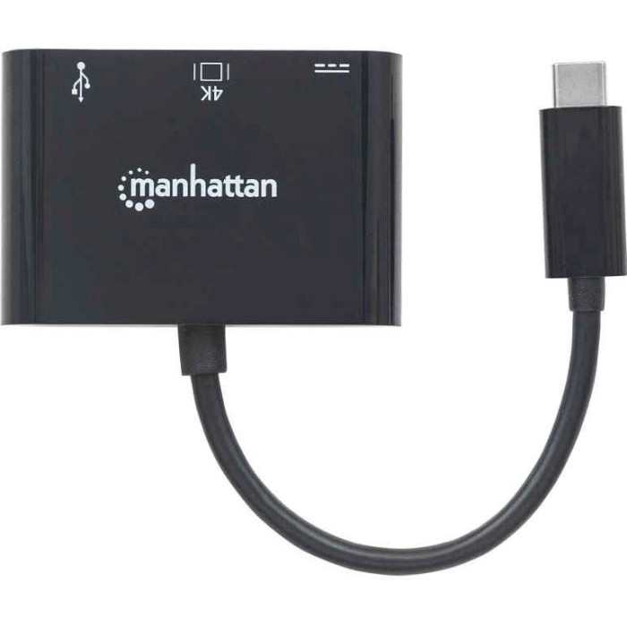 Порт-репликатор MANHATTAN USB3.1 Type-C -> USB3.0/HDMI/USB-C (F) Black (152037)