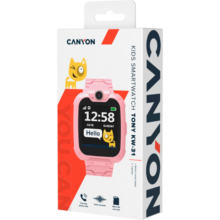 Детские смарт-часы CANYON KW-31 Tony Rose (CNE-KW31RR)