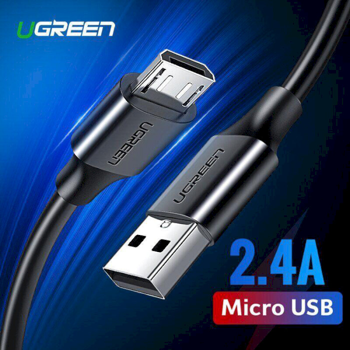 Кабель UGREEN US289 USB-A to Micro USB QC3.0 1.5м Black (60137)