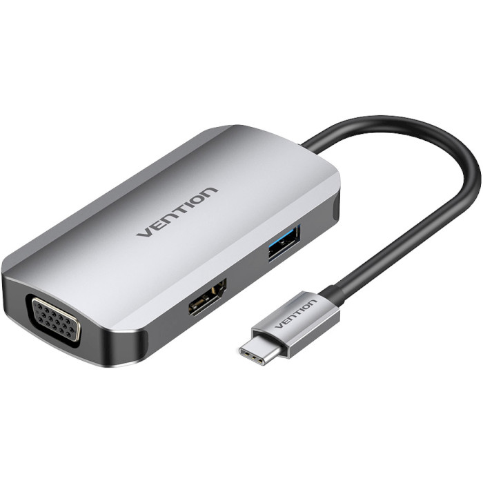 Порт-реплікатор VENTION 4-in-1 USB-C to HDMI/VGA/USB3.0/PD (TOAHB)