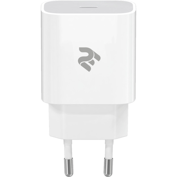 Зарядний пристрій 2E Wall Charger 1xUSB-C, PD3.0, 20W White (2E-WC1USBC20W-W)