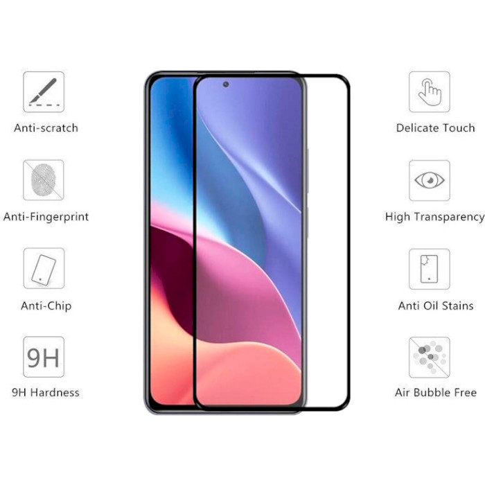 Захисне скло DROBAK Tempered Glass Black для Poco F3 (474754)