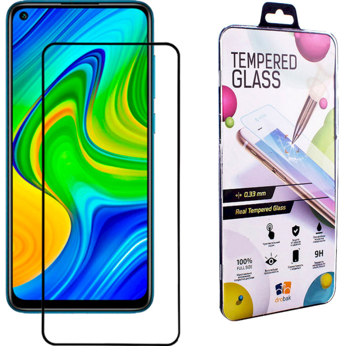 Захисне скло DROBAK Tempered Glass Black для Redmi 10X 4G (222231)