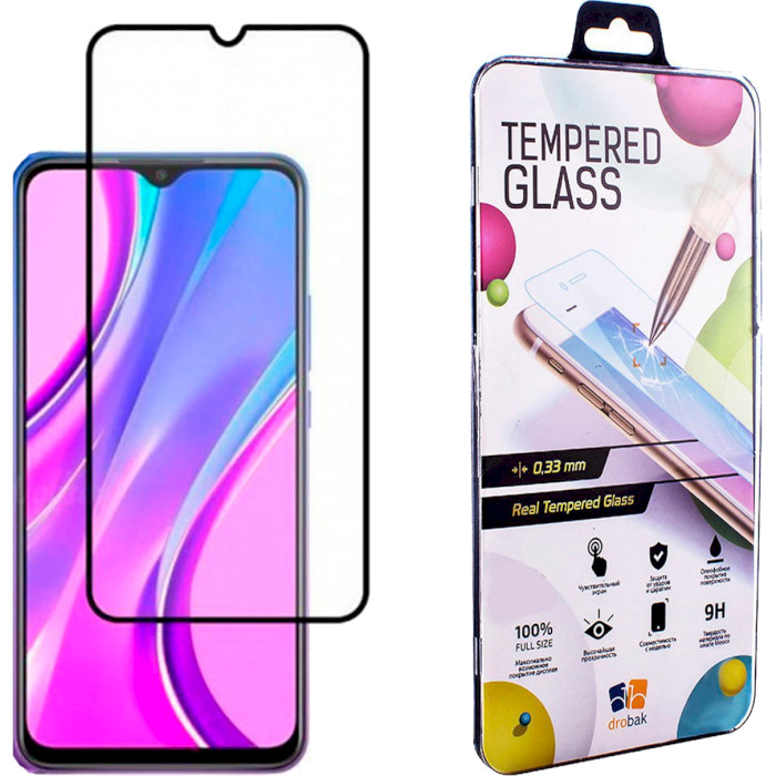 Захисне скло DROBAK Tempered Glass Black для Redmi 9C (232324)