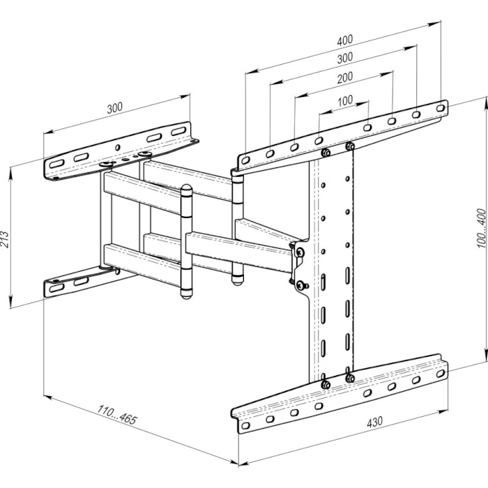 Кріплення настінне для ТВ KSL WMO-7346T 39"-65" Black