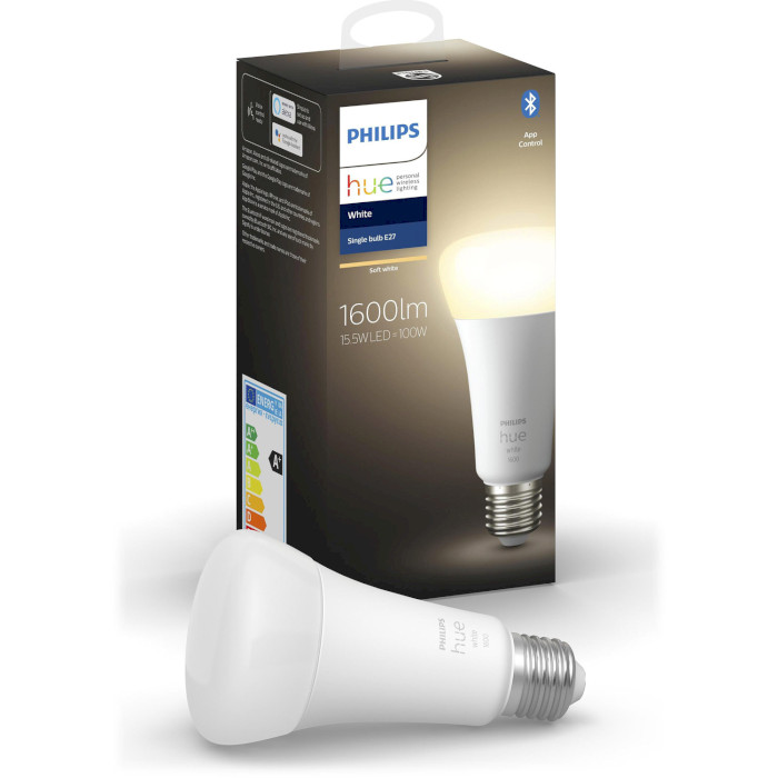 Розумна лампа PHILIPS HUE White E27 15.5W 2700K (929002334903)