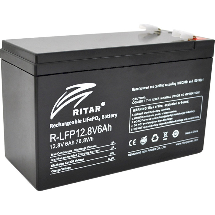 Акумуляторна батарея RITAR LiFePO4 R-LFP 12.8V 6AH (12.8В, 6Агод)