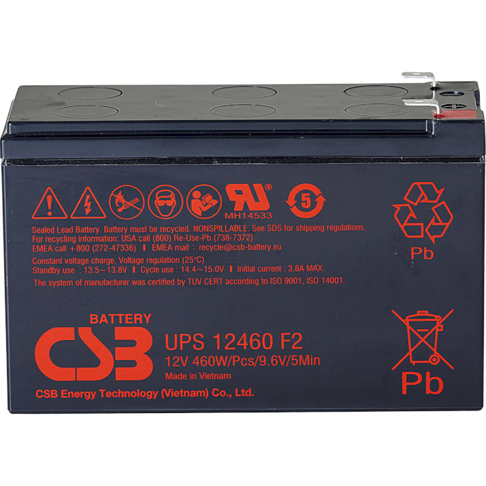 Акумуляторна батарея CSB UPS12460 (12В, 9Агод)