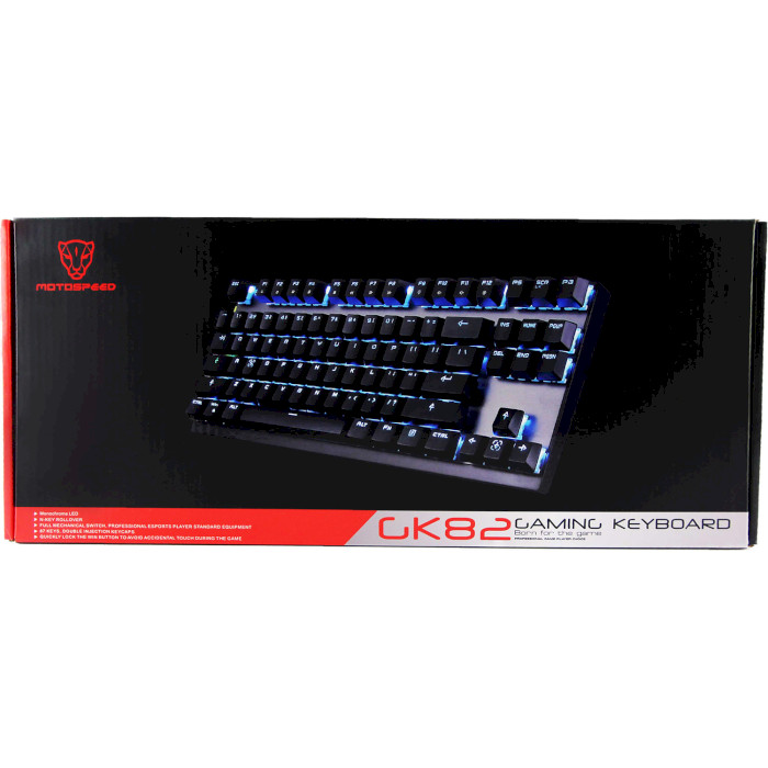 Клавіатура бездротова MOTOSPEED GK82 Blue Switch Black (MTGK82BMB)
