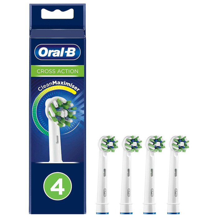 Насадка для зубної щітки BRAUN ORAL-B CrossAction EB50RB CleanMaximiser White 4шт