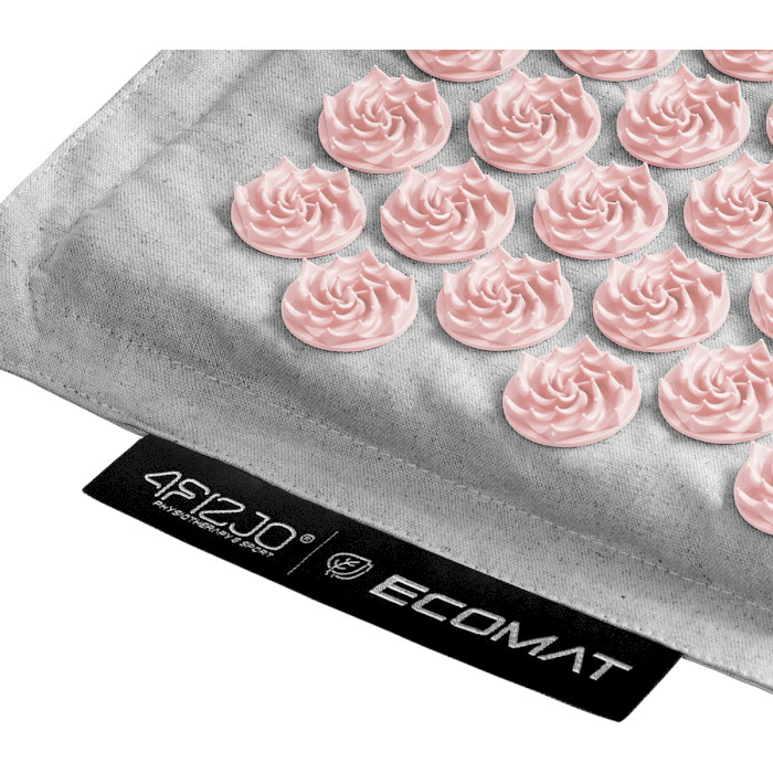 Акупунктурний килимок (аплікатор Кузнєцова) з подушкою 4FIZJO Eco Mat 68x42cm Gray/Pink (4FJ0228)