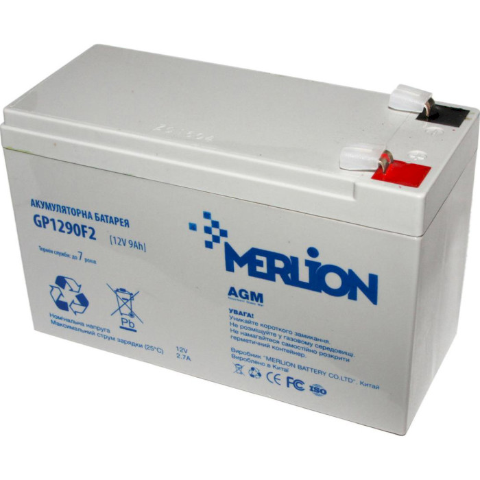Акумуляторна батарея MERLION GP1290F2 (12В, 9Агод) (GP1290F2 WHITE)