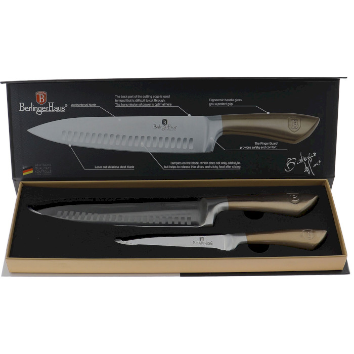 Набір кухонних ножів BERLINGER HAUS Metallic Line Rose Gold Edition 2пр (BH-2373)