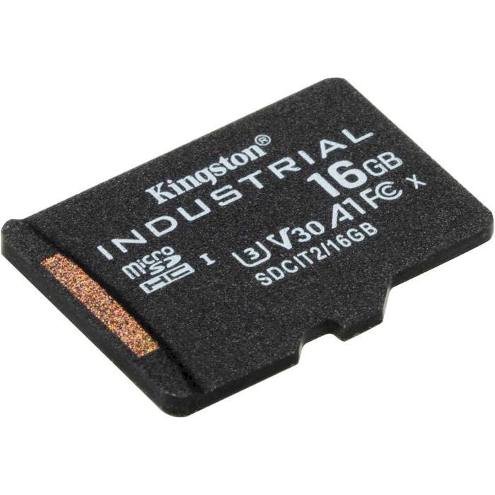 Карта пам'яті KINGSTON microSDHC Industrial 16GB UHS-I U3 V30 A1 Class 10 (SDCIT2/16GBSP)