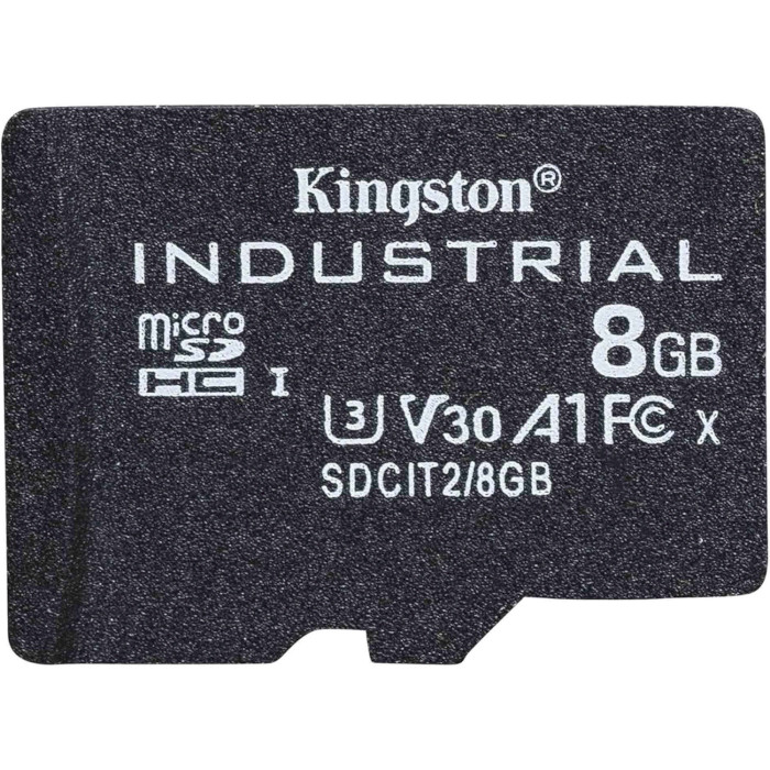 Карта памяти KINGSTON microSDHC Industrial 8GB UHS-I U3 V30 A1 Class 10 (SDCIT2/8GBSP)