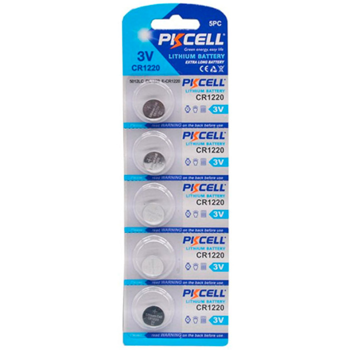 Батарейка PKCELL Lithium CR1220 5шт/уп (6942449568427)