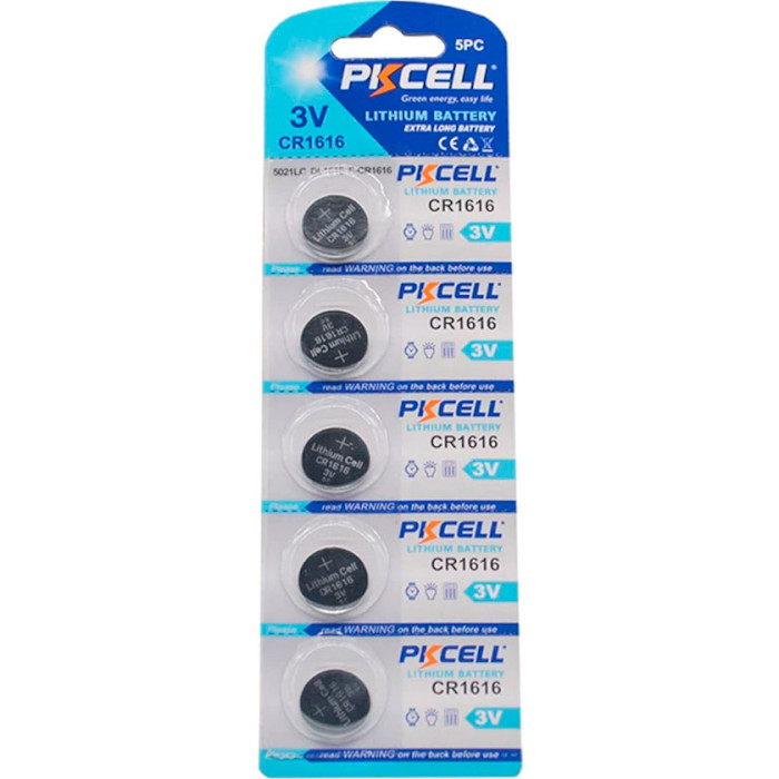 Батарейка PKCELL Lithium CR1616 5шт/уп (2000000217994)