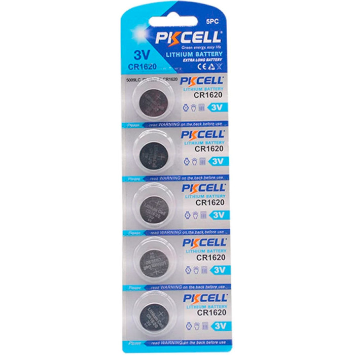 Батарейка PKCELL Lithium CR1620 5шт/уп (2000000218007)