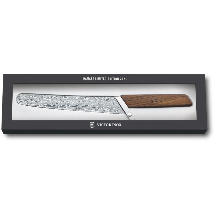 Нож кухонный для хлеба VICTORINOX Swiss Modern Bread&Pastry Damast Wood 220мм (6.9070.22WJ21)