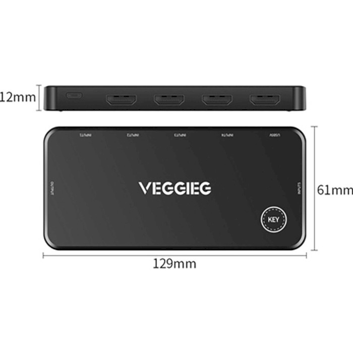 HDMI свитч 4 to 1 VEGGIEG V-HD04