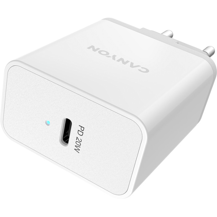 Зарядний пристрій CANYON H-20 1xUSB-C, PD3.0, 20W White (CNE-CHA20W)