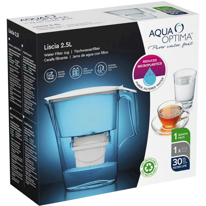 Фильтр-кувшин для воды AQUA OPTIMA Liscia Jug with 1 x 30 day Evolve+ filter 2.5л (PJ0633_ART2541)