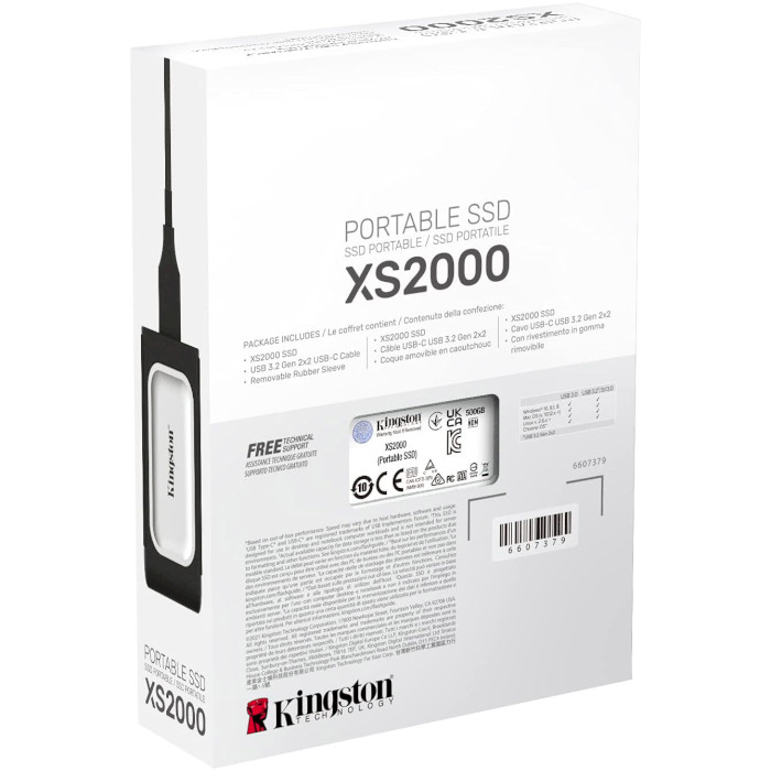Портативный SSD диск KINGSTON XS2000 500GB USB3.2 Gen2x2 Silver (SXS2000/500G)