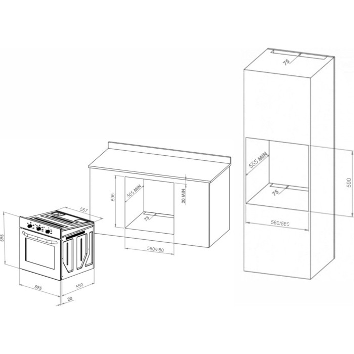 Духова шафа ELEYUS Maxima 6010 BL SMT