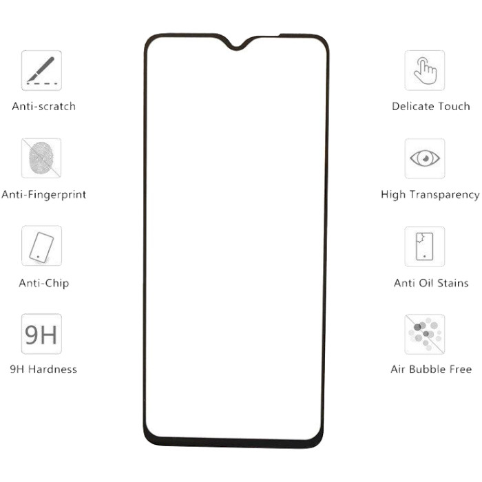 Захисне скло DROBAK Full Glue Black для Redmi Note 8 Pro (443143)