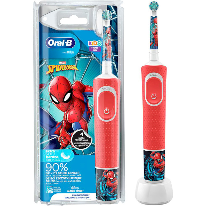 Електрична дитяча зубна щітка BRAUN ORAL-B Kids Spider-Man D100.413.2K