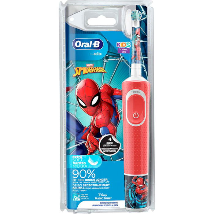 Електрична дитяча зубна щітка BRAUN ORAL-B Kids Spider-Man D100.413.2K