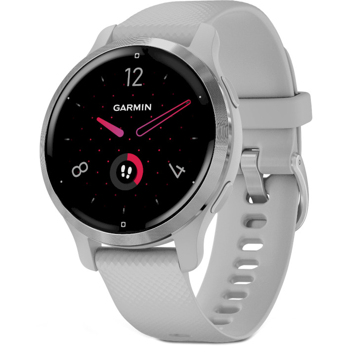 Смарт-часы GARMIN Venu 2S Silver Stainless Steel Bezel with Mist Gray Case and Silicone Band (010-02429-12)