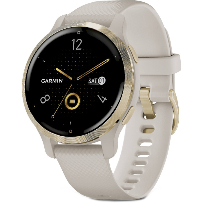 Смарт-часы GARMIN Venu 2S Light Gold Stainless Steel Bezel with Light Sand Case and Silicone Ban (010-02429-11)
