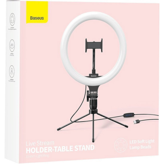 Кільцева LED лампа BASEUS Live Stream Holder Table Stand (CRZB10-A01)