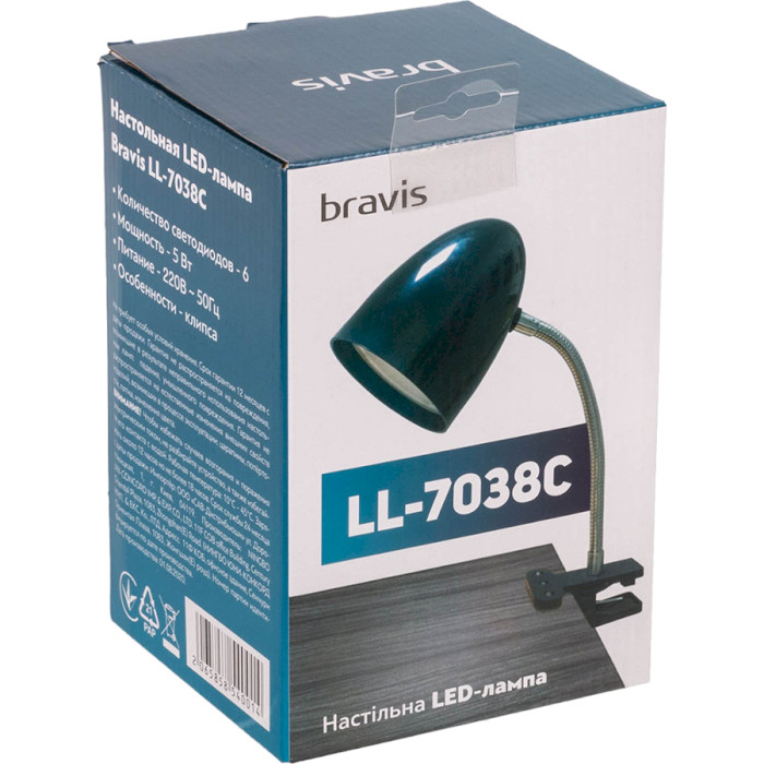 Лампа настільна на прищіпці BRAVIS LL-7038C
