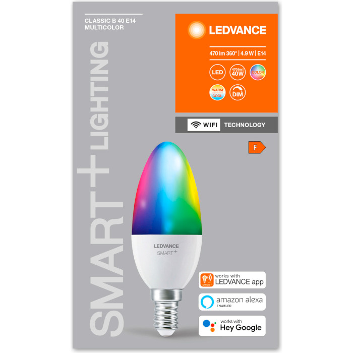 Умная лампа LEDVANCE Smart+ Classic Multicolor E14 4.9W 2700-6500K (4058075485570)