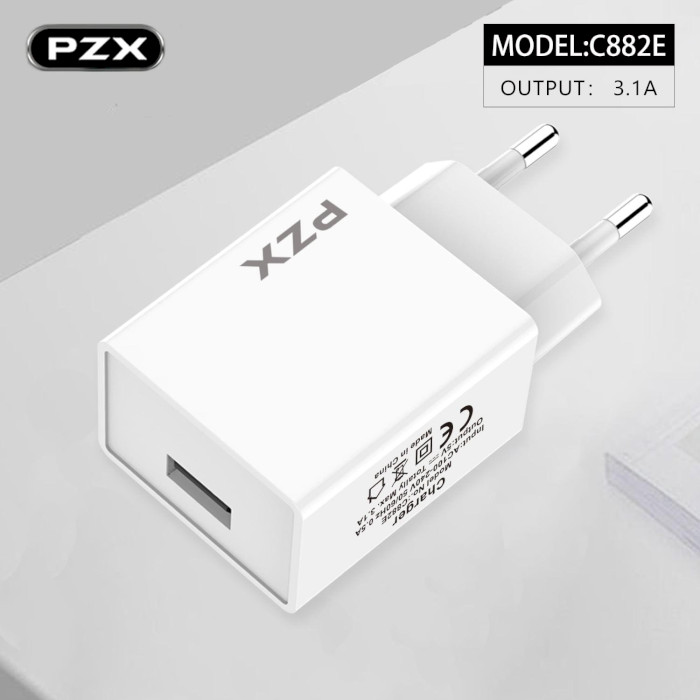 Зарядное устройство PZX C882E 1xUSB-A, 3.1A White