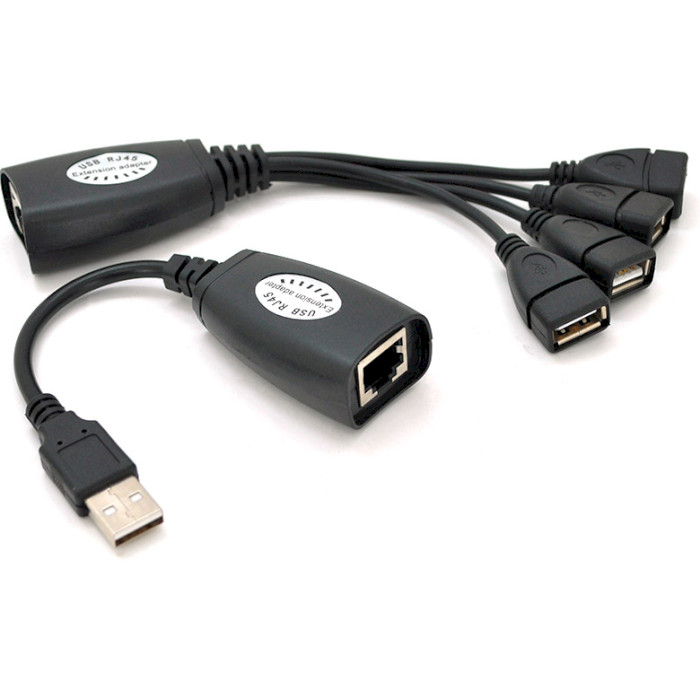 Подовжувач USB по кручений парі MERLION по F/UTP до 50м, RJ-45 to AM + RJ-45 to 4xAF (YT-EC USB-RJ-45/M+4RJ-45)