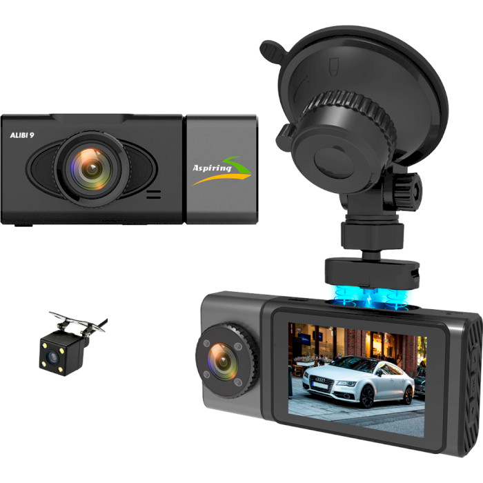 Автомобільний відеореєстратор з камерою заднього виду ASPIRING Alibi 9 (CD1MP20GAL9)