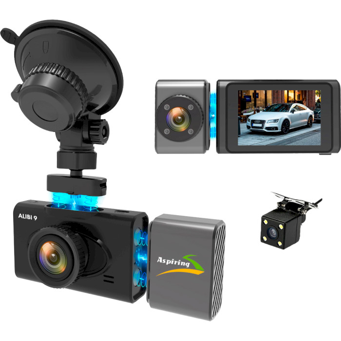 Автомобильный видеорегистратор с камерой заднего вида ASPIRING Alibi 9 (CD1MP20GAL9)