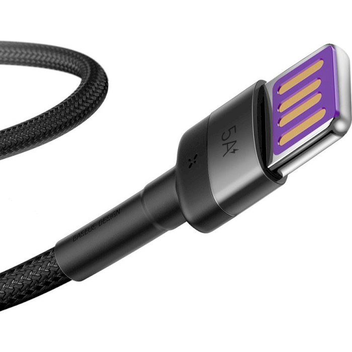 Кабель BASEUS Cafule HW Quick Charging Cable 40W USB for Type-C 1м Gray/Black (CATKLF-PG1)