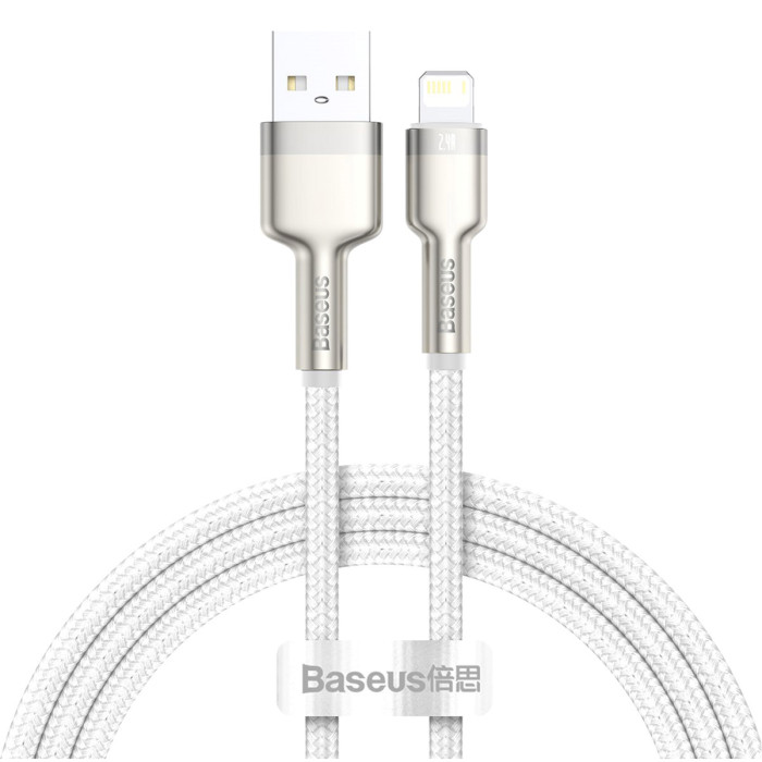 Кабель BASEUS Cafule Metal Data Cable USB for Lightning 1м White (CALJK-A02)