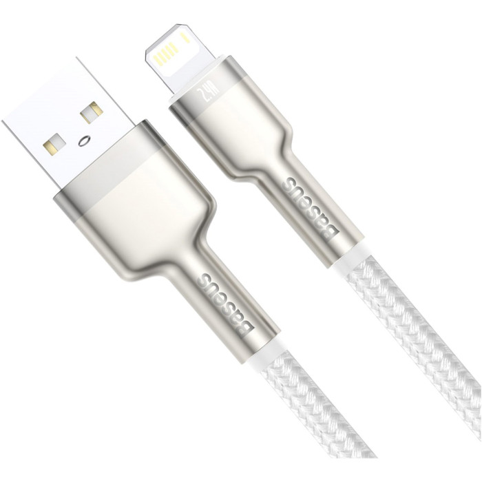 Кабель BASEUS Cafule Metal Data Cable USB for Lightning 1м White (CALJK-A02)