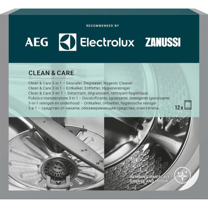 Набор для чистки стиральных машин ELECTROLUX Clean & Care 3-in-1 M3GCP401 12шт (902979919)